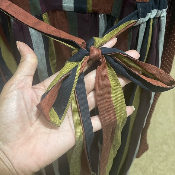 Multiple striped. Gold buttons. Dress. - Picture 4 of 6